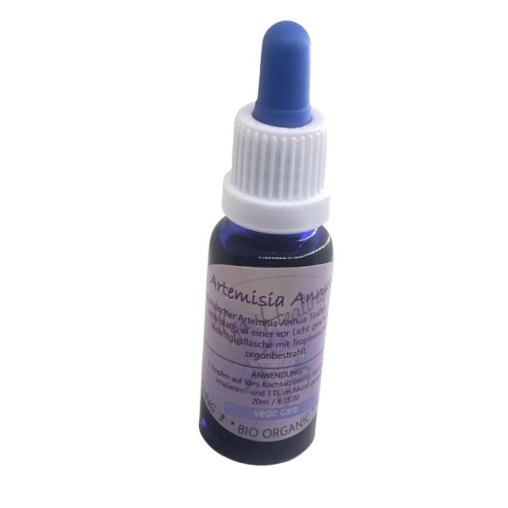 Mijo Healing™ Artemisia annua. Pflanzenauszug in Violettglasflasche als natürlicher Rohstoff für die Hausapotheke